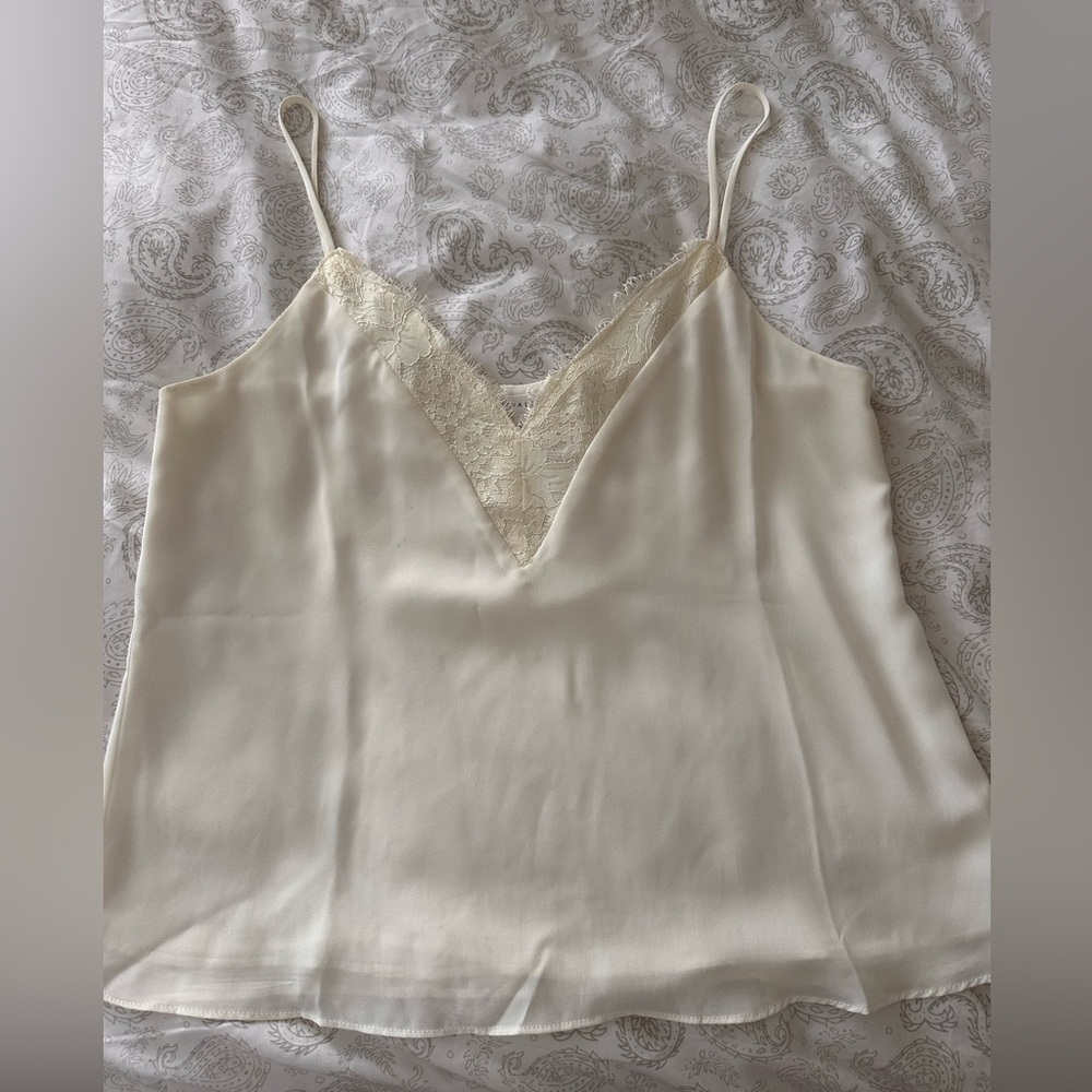 Delicate Lace-Trim Satin Cami